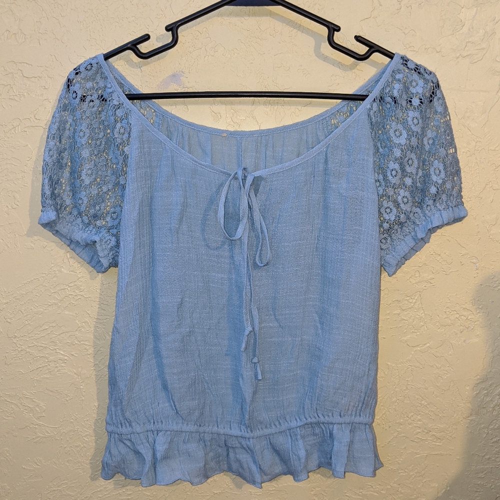 🔥Princess Pastel Blue Crop Top